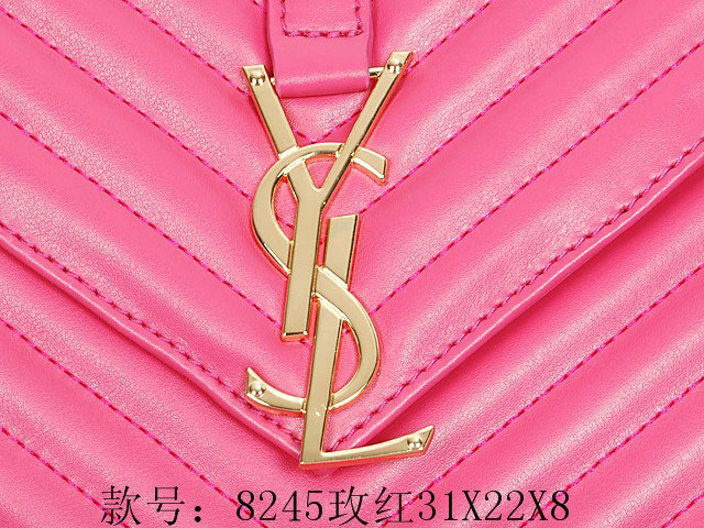 1:1 YSL classic monogramme flap 8245 rosered - Click Image to Close